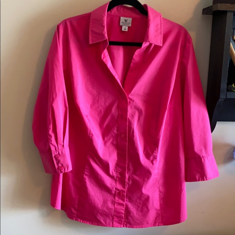 Worthington Woman Stretch Button Down Blouse